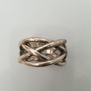 Tiffany Silver Braided Crisscross Ring